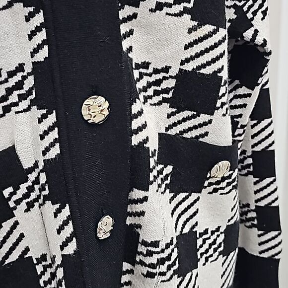 Philosophy Checkered Houndstooth Longline Cardigan Size Small - Picture 8 of 13